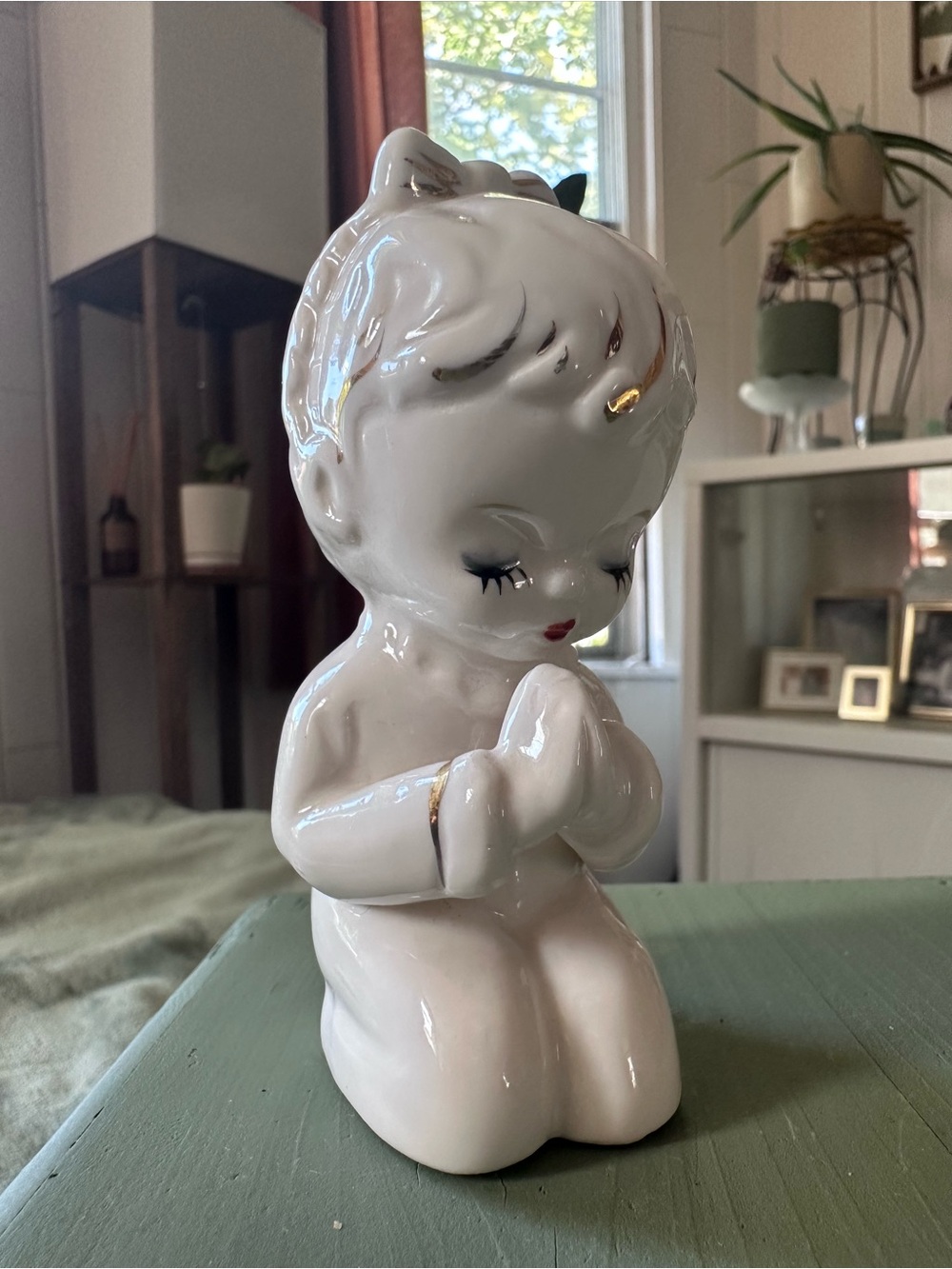 Vintage Salt Shaker - Kneeling Girl in Prayer, Made in Japan
